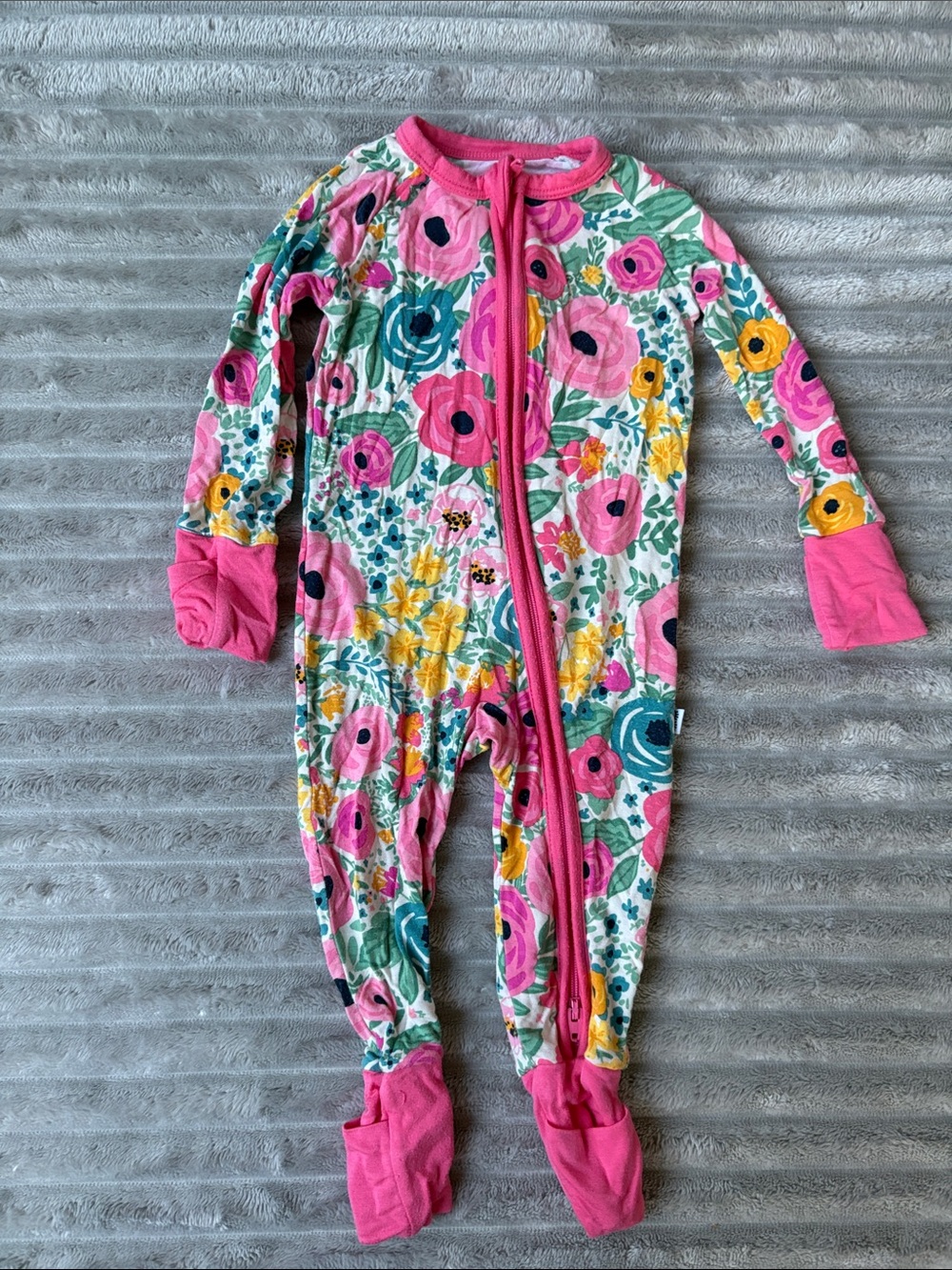 Little Sleepies Pink Floral Footed One-Piece Pajama